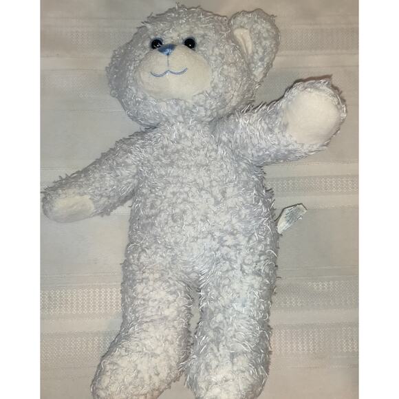 Build A Bear Blue Curly Teddy Bear Plush Stuffed Animal RETIRED Powder Blue 16" - Picture 3 of 16